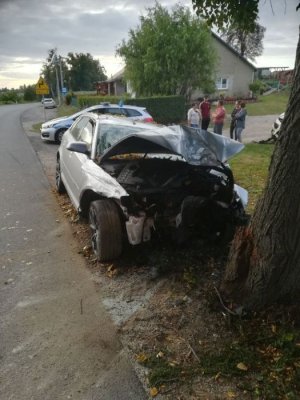 Kierowca zasłabł za kierownicą i uderzył w drzewo