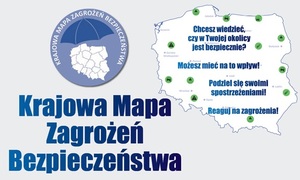 Zdjęcie przedstawia duży napis Krajowa Mapa Zagrożeń Bezpieczeństwa.